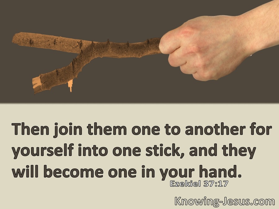 Ezekiel 37:17 Then Join Them For Yourself One To Another Into One Stick (beige)
